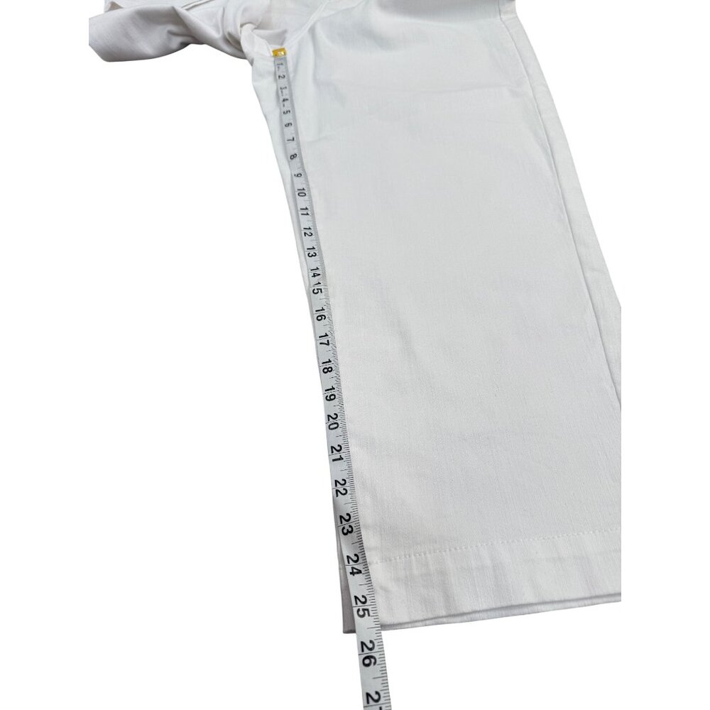 Talbots Womens Sailor Jean White High-Rise With Gold Button Accents Size 14 - Picture 8 of 9